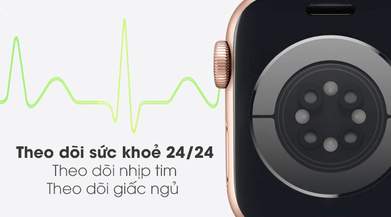 Apple Watch SE 40mm viền nhôm dây cao su hồng - theo dõi sức khỏe